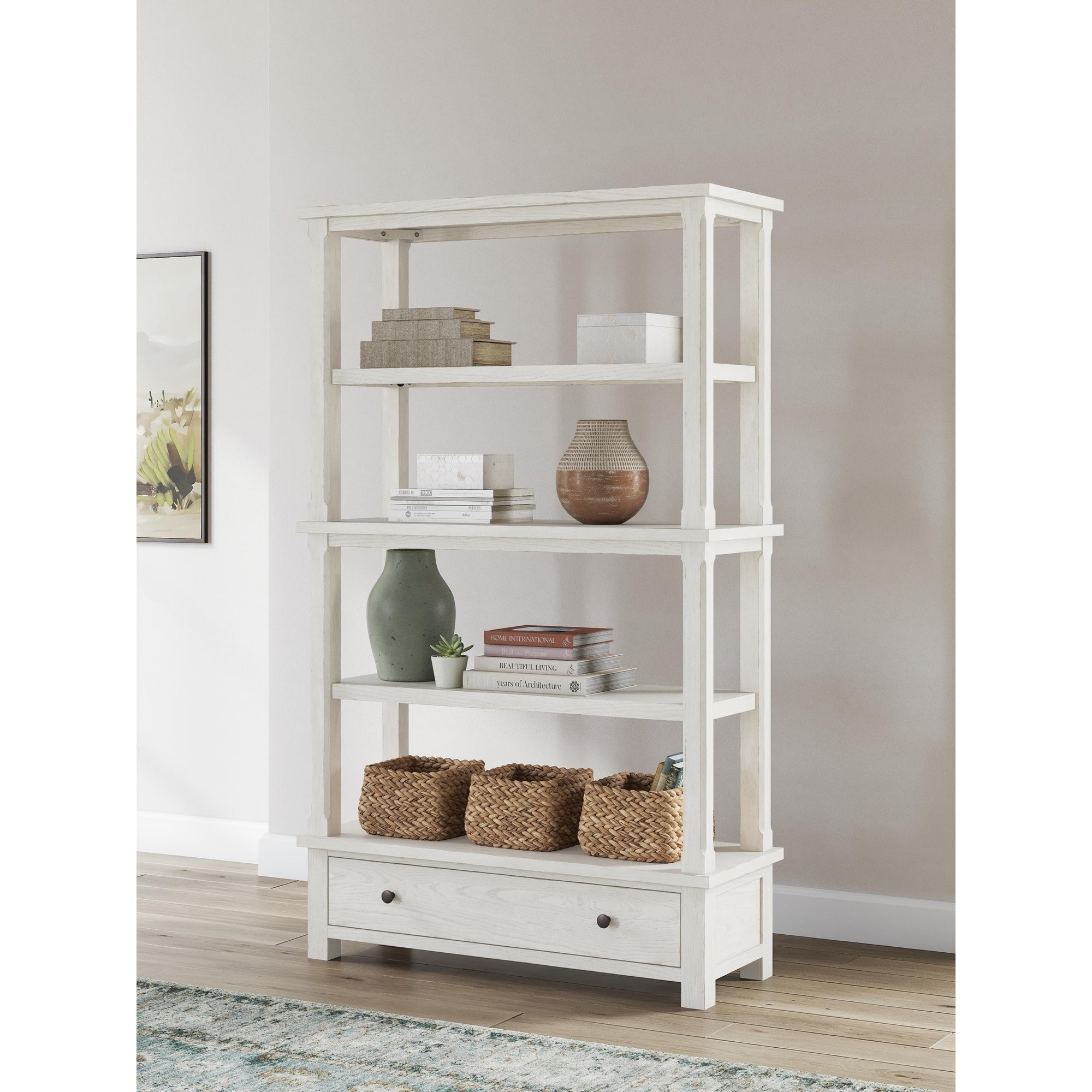 Signature Design By Ashley Robbinsdale White 75 Bookcase 45 W X 17 D X 74.63 H