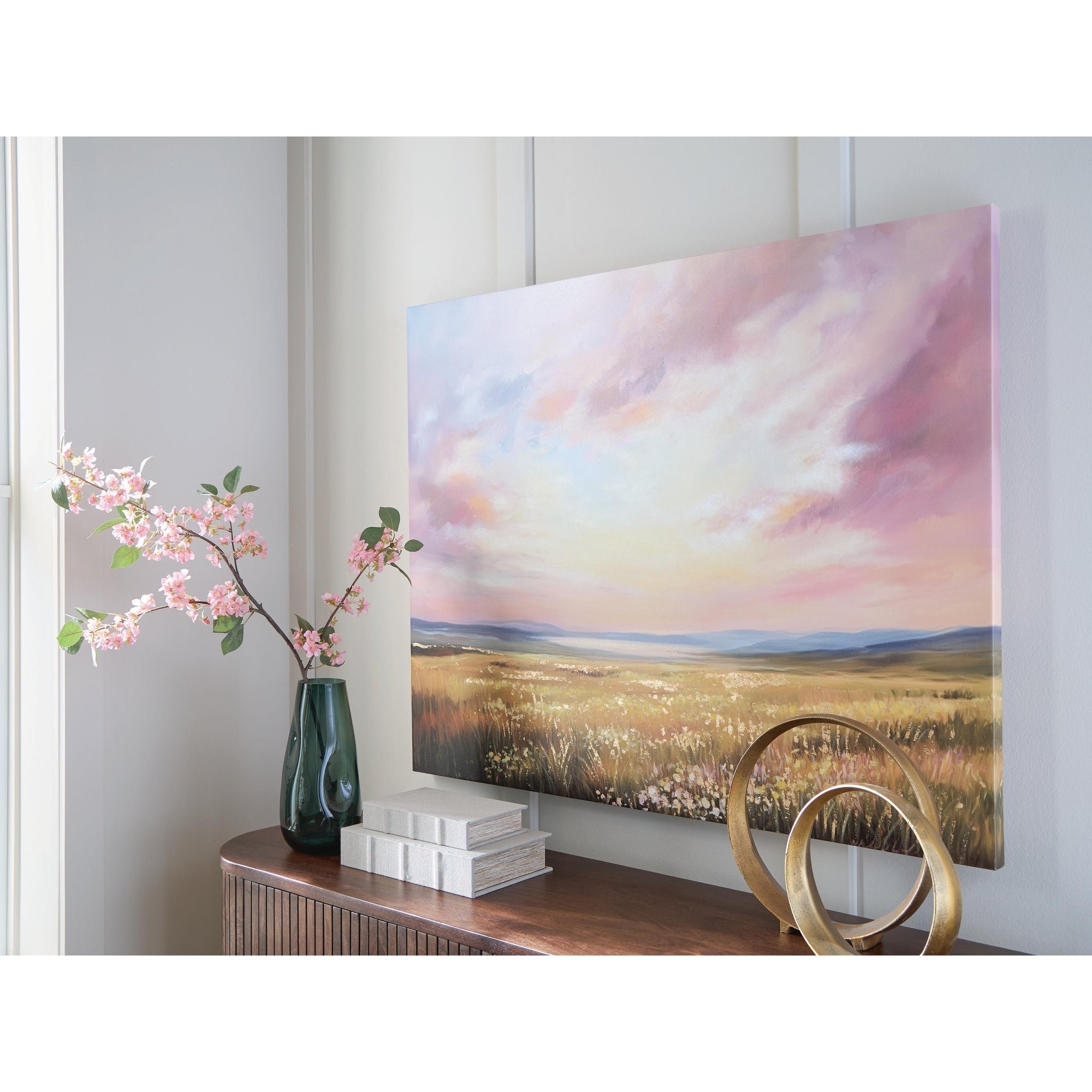 Signature Design By Ashley Rogerland Pink Brown Wall Art