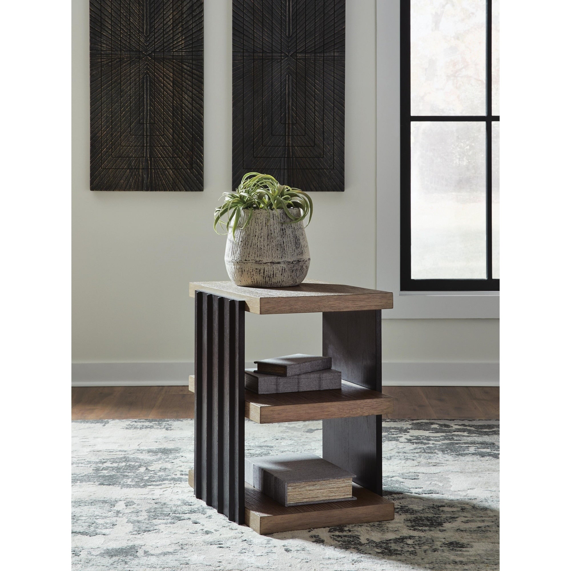 Signature Design By Ashley Rylandyn Black Light Brown End Table 18 W X 24 D X 25 H