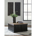 Signature Design By Ashley Rylandyn Black Light Brown Lift Top Coffee Table 36 W X 36 D X 19 H