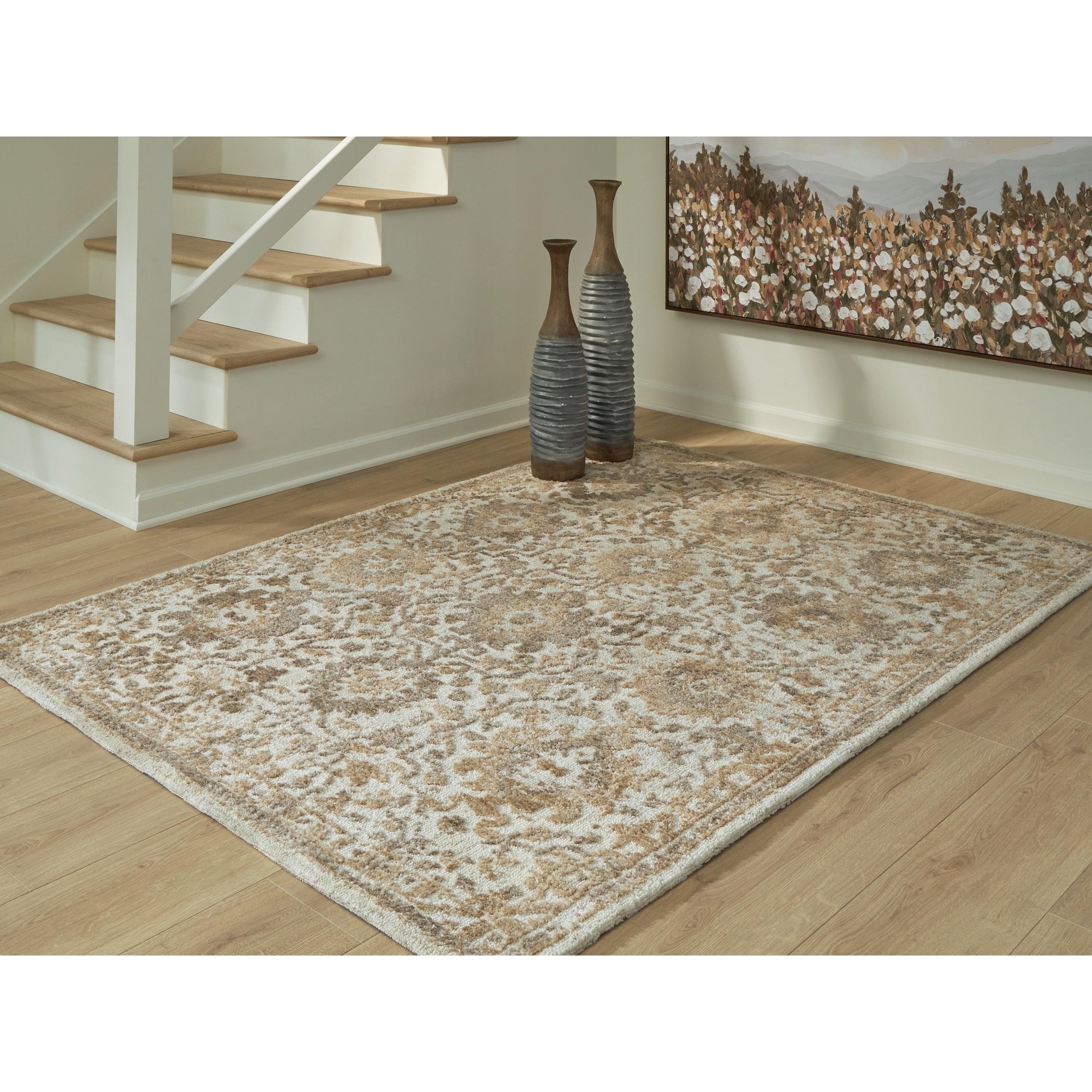 Signature Design By Ashley Sableridge Iivory Taupe Brown Rug 5W X 7D