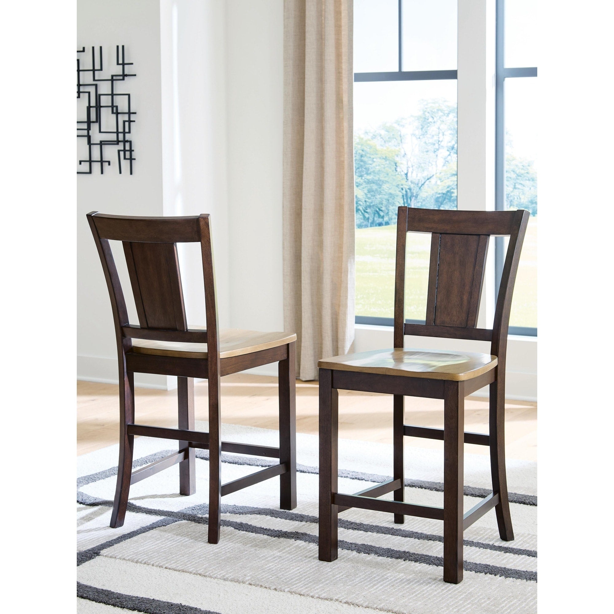 Signature Design By Ashley Sharlander Light Brown Dark Brown Counter Height Barstool 19 W X 23 D X 43 H