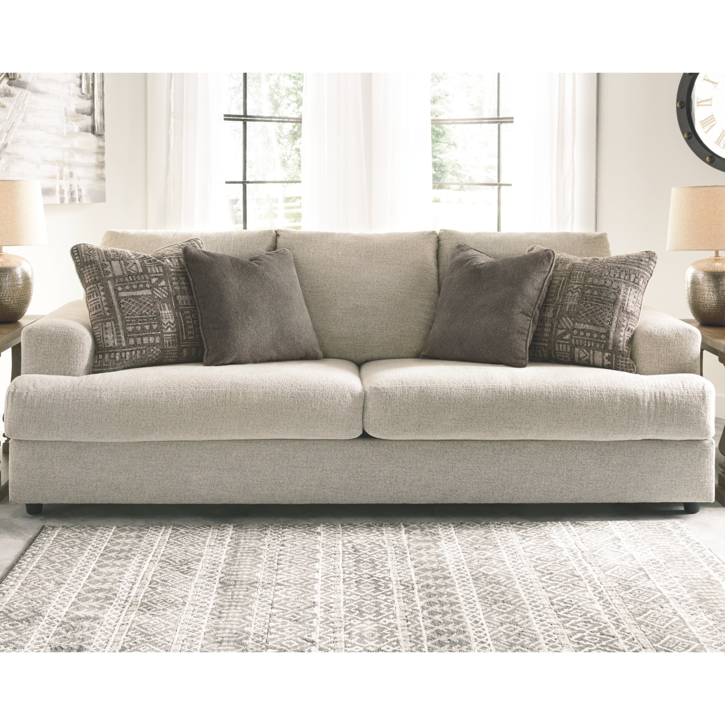 Signature Design By Ashley Soletren Stone Chenille Fabric Sofa