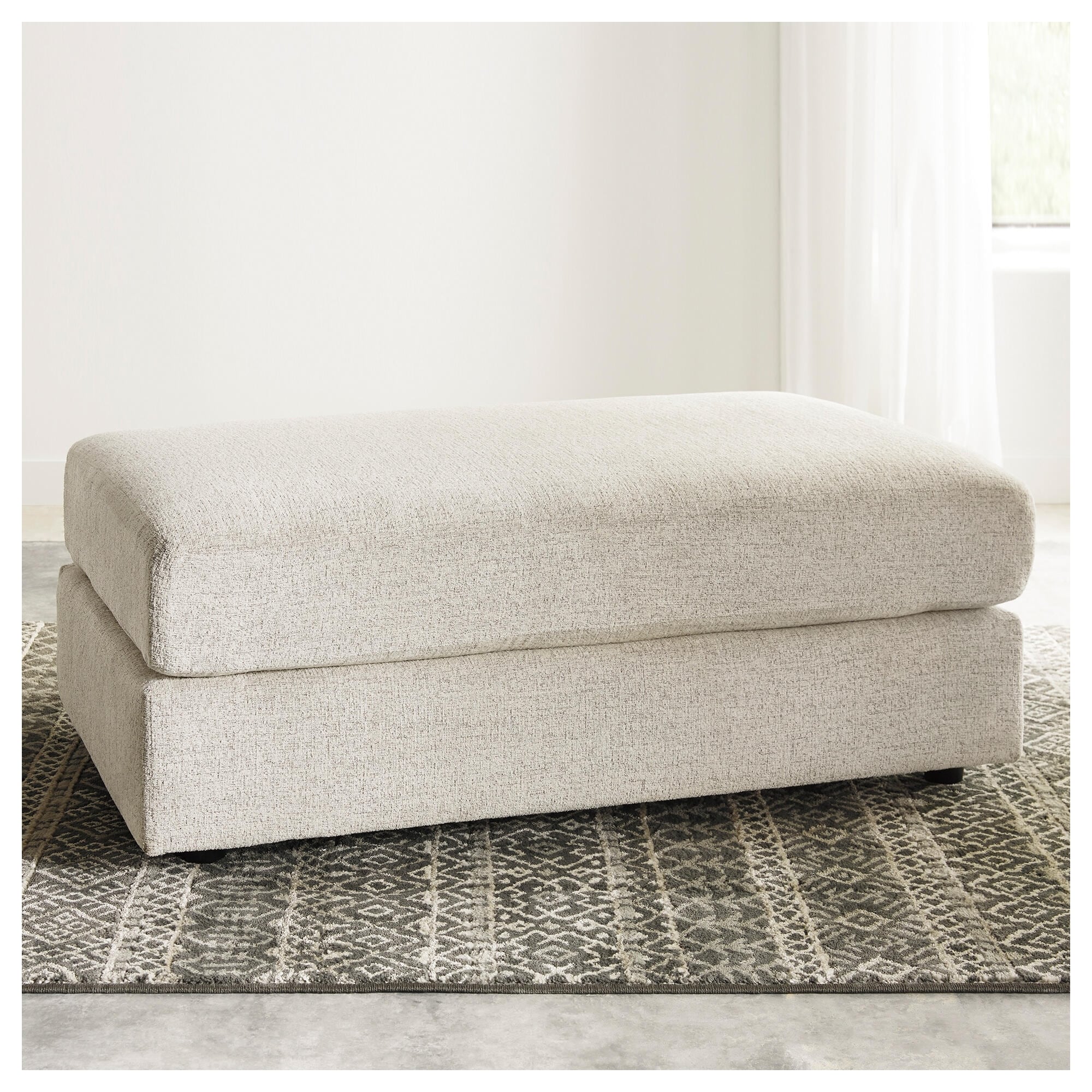 Soletren Stone Chenille Oversized Ottoman