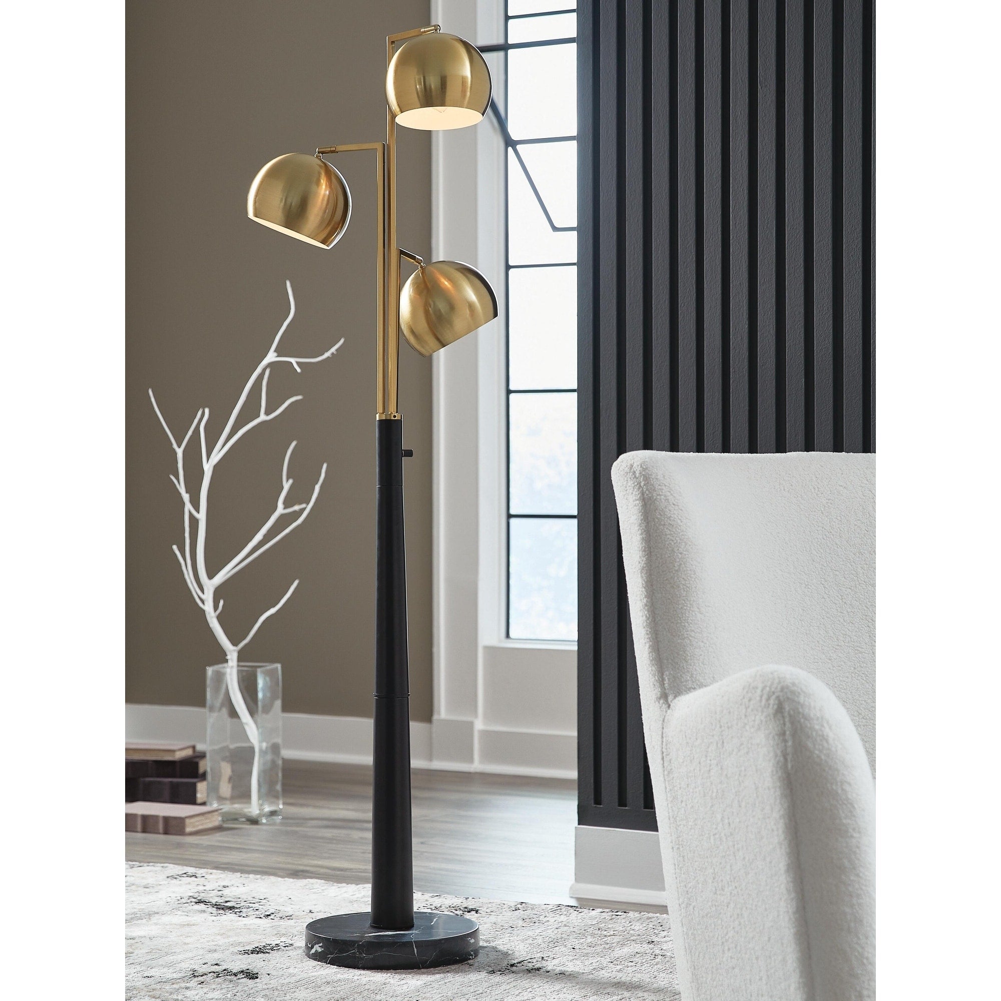 Signature Design By Ashley Sorcha Gold Black Floor Lamp 21 W X 21 D X 69 H