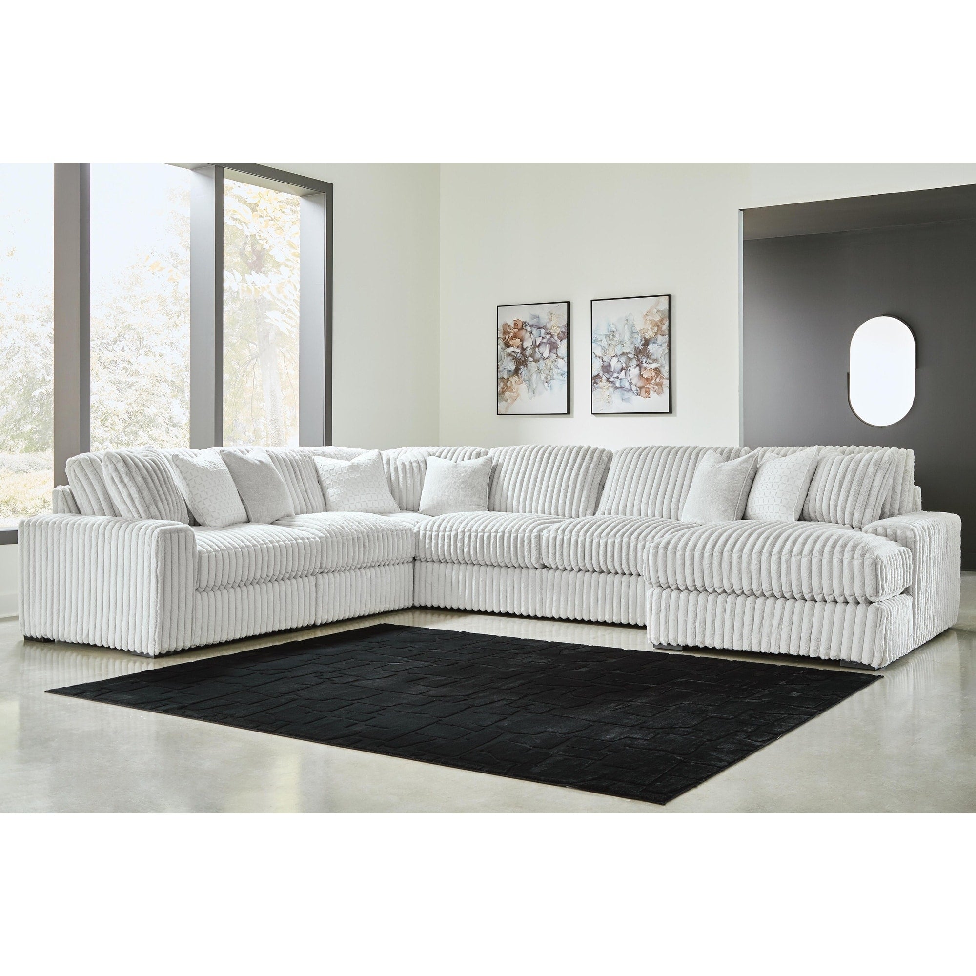 Signature Design By Ashley Stupendous White 6 Piece Sectional With Chaise