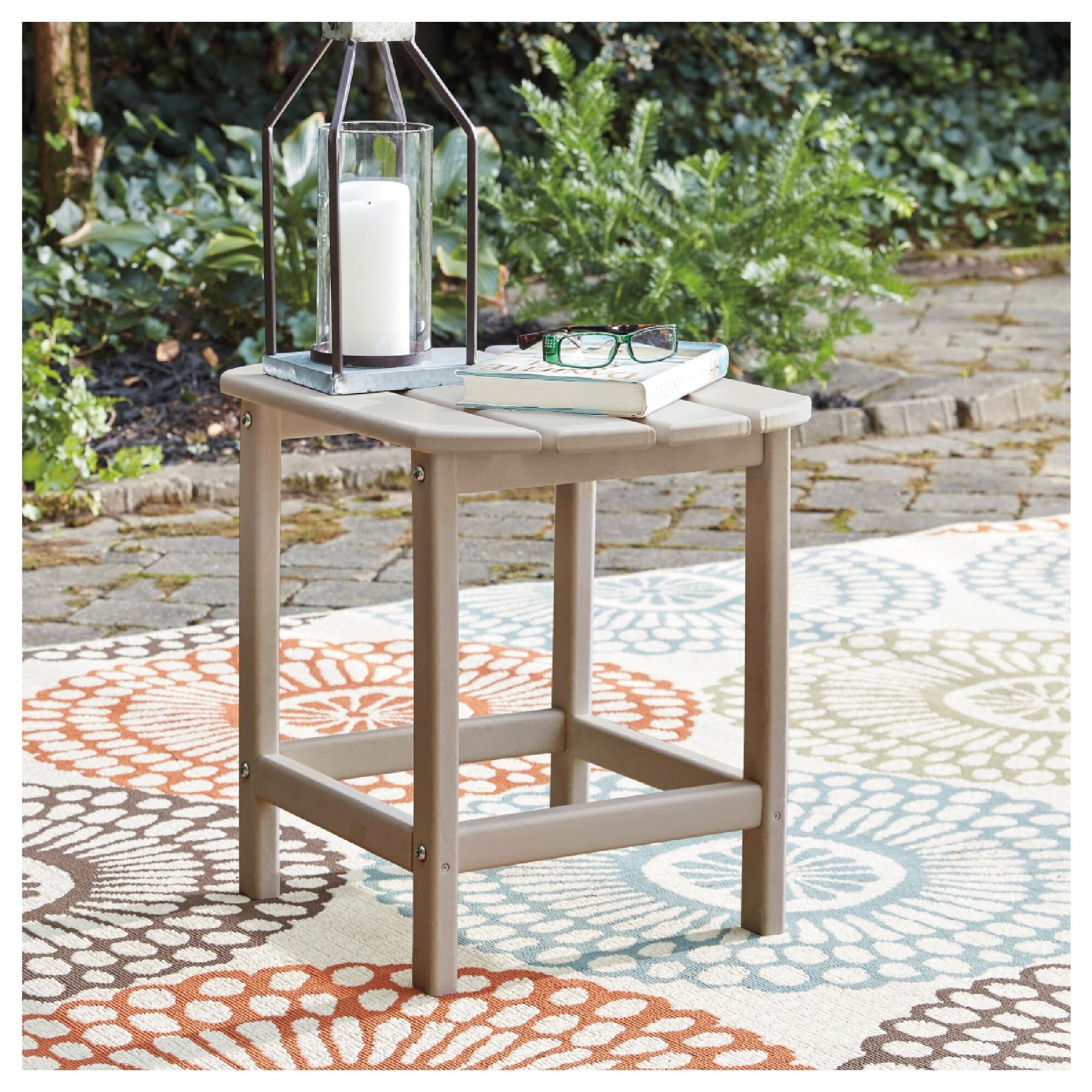 Sundown Treasure Outdoor Rectangular End Table Grayish Brown