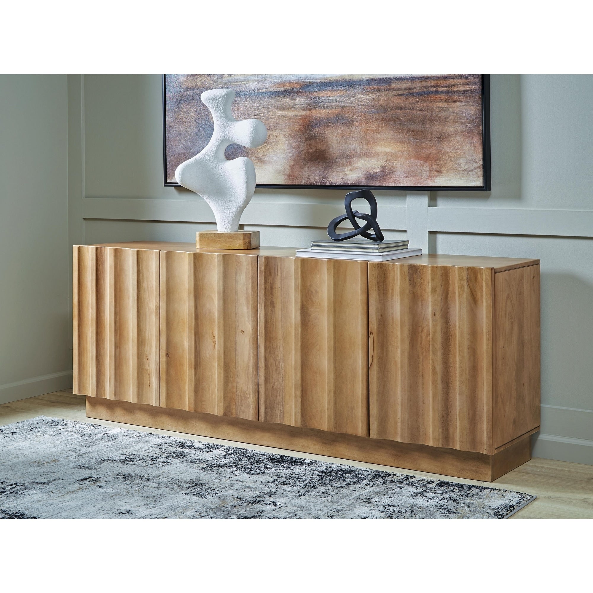 Signature Design By Ashley Timkins Light Brown Accent Cabinet 73 W X 17 D X 28 H