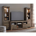 Signature Design By Ashley Trinell Brown 3 Piece Entertainment Center For Tvs Up To 72 104.5 W X 20.75 D X 73.25 H