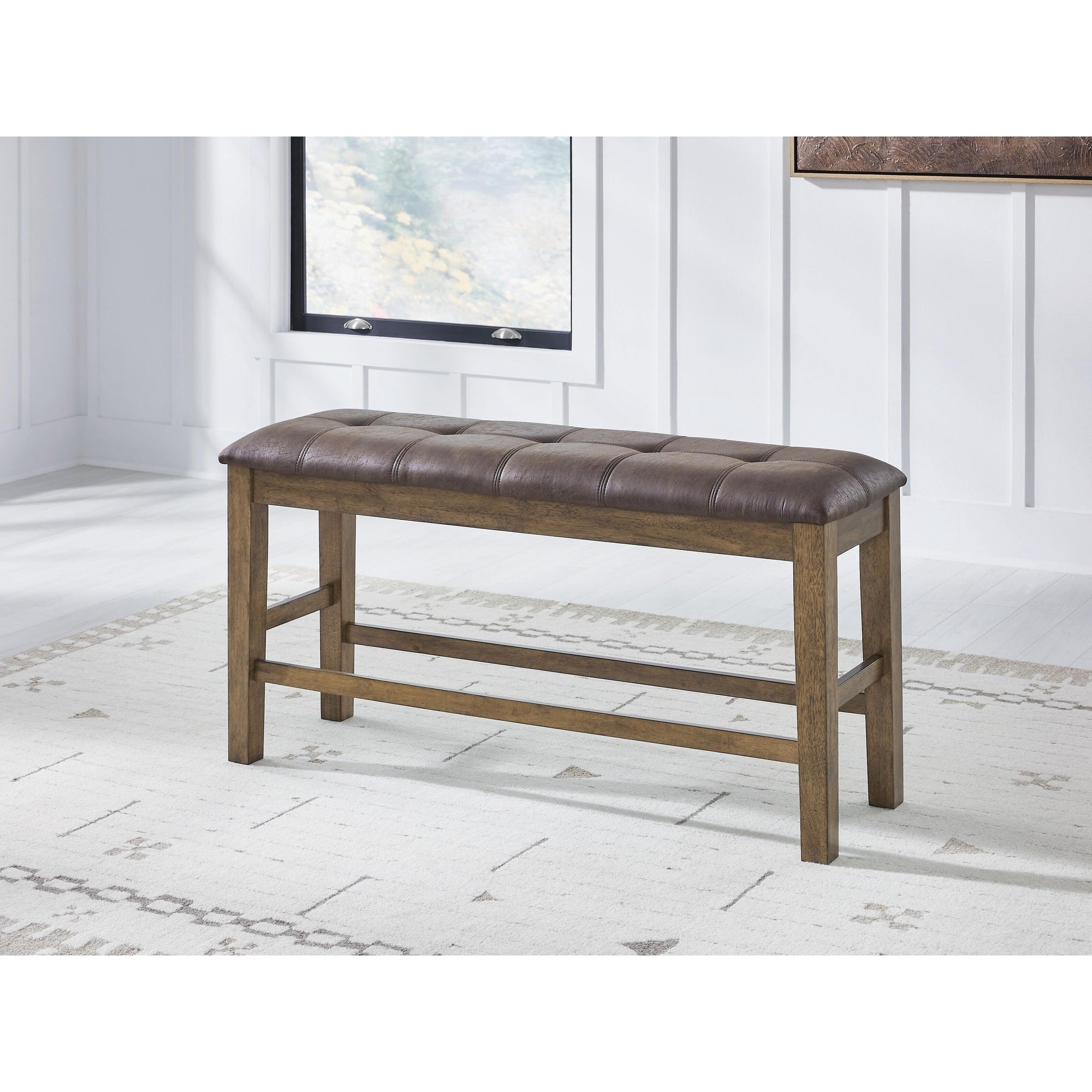Signature Design By Ashley Vallister Light Brown Counter Height Dining Bench 50 W X 16 D X 25 H