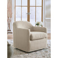 Signature Design By Ashley Valwick Cream Brown Swivel Accent Chair 32 W X 35 D X 32 H