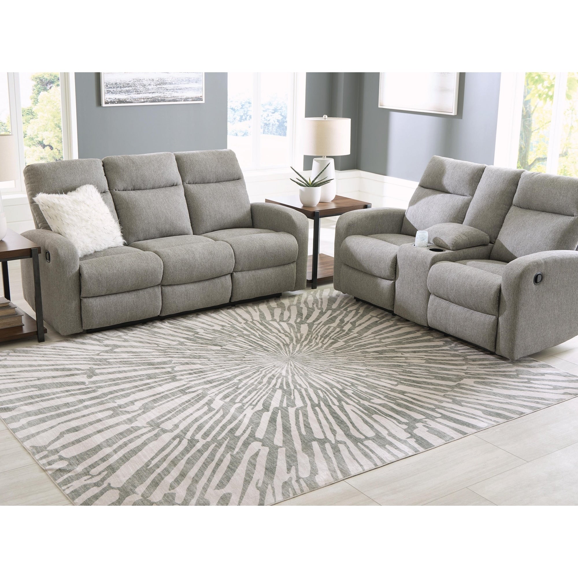 Signature Design By Ashley Verland Gray White Washable Area Rug