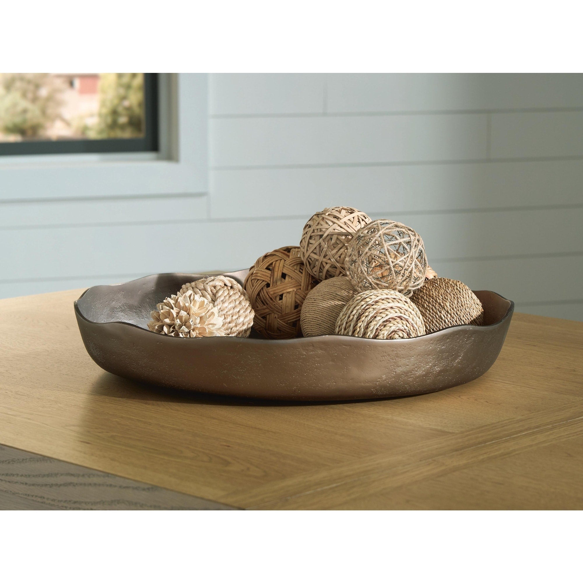 Signature Design By Ashley Wallmen Gold Finish Tray 21 W X 21 D X 3.4 H