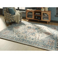 Signature Design By Ashley Wallney Blue Gray Orange Memory Foam Area Rug