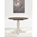 Signature Design By Ashley Waverun Antique White Brown Dining Drop Leaf Table 42 W X 42 D X 30 H