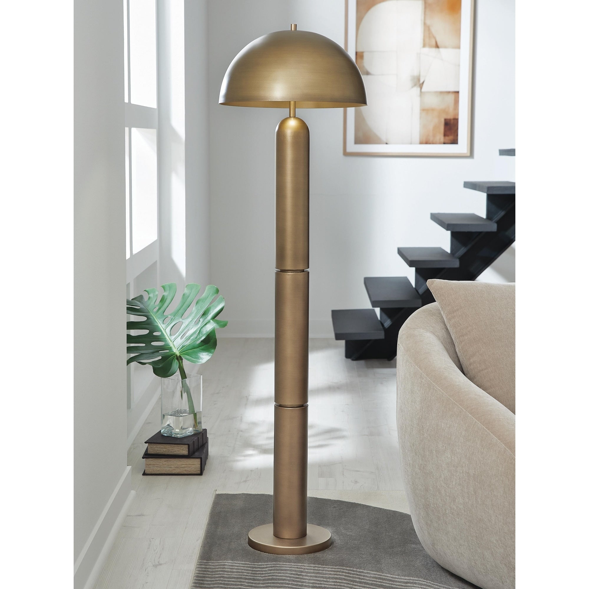 Signature Design By Ashley Wendfield Antique Gold Floor Lamp 17 W X 17 D X 61 H