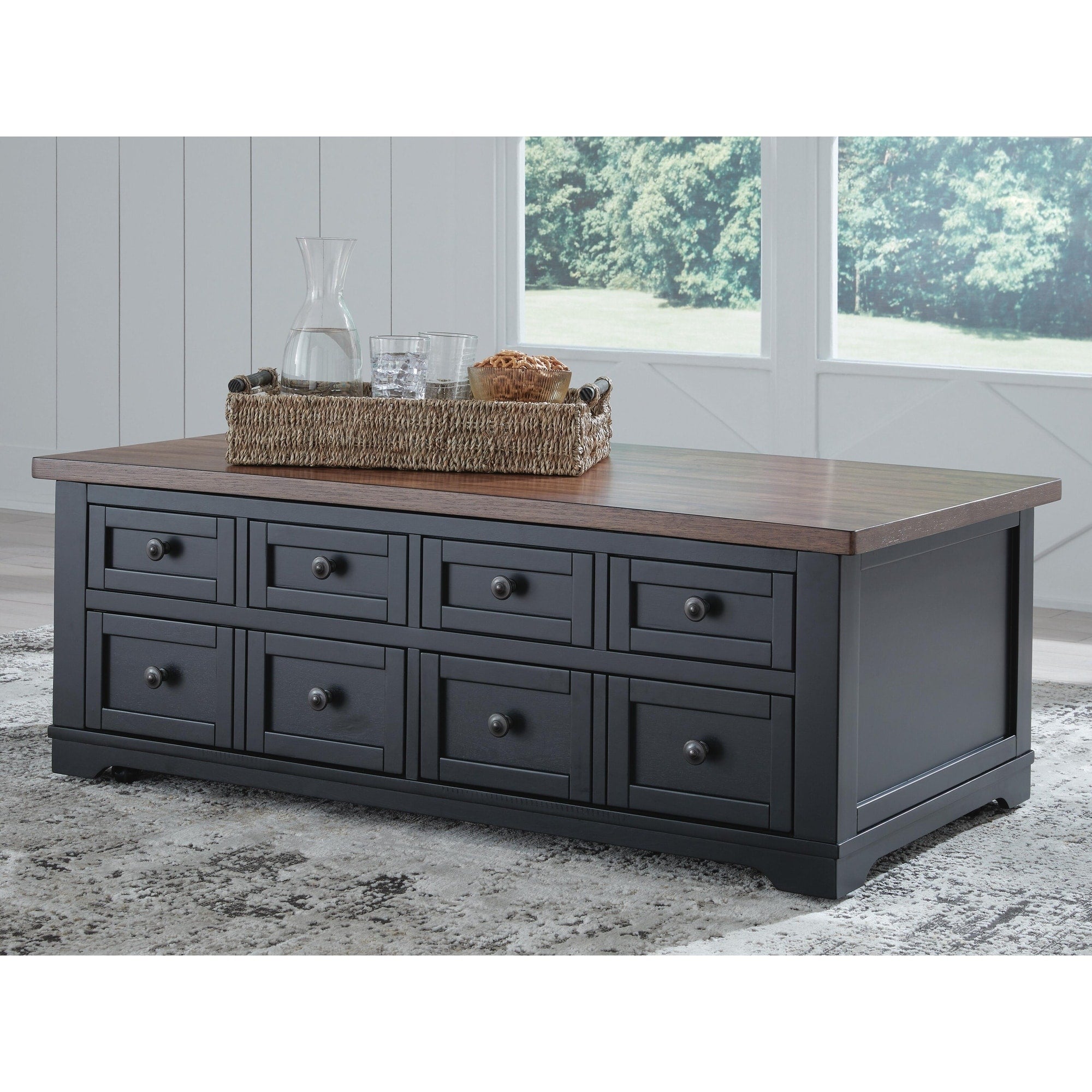 Signature Design By Ashley Wildenauer Brown Black Lift Top Coffee Table 52 W X 28 D X 19 H