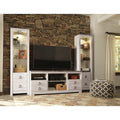 Signature Design By Ashley Willowton Whitewash 3 Piece Entertainment Center For Tvs Up To 72 103.5 W X 19.25 D X 73.25 H