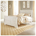 Signature Design By Ashley Willowton Whitewash King Sleigh Bed