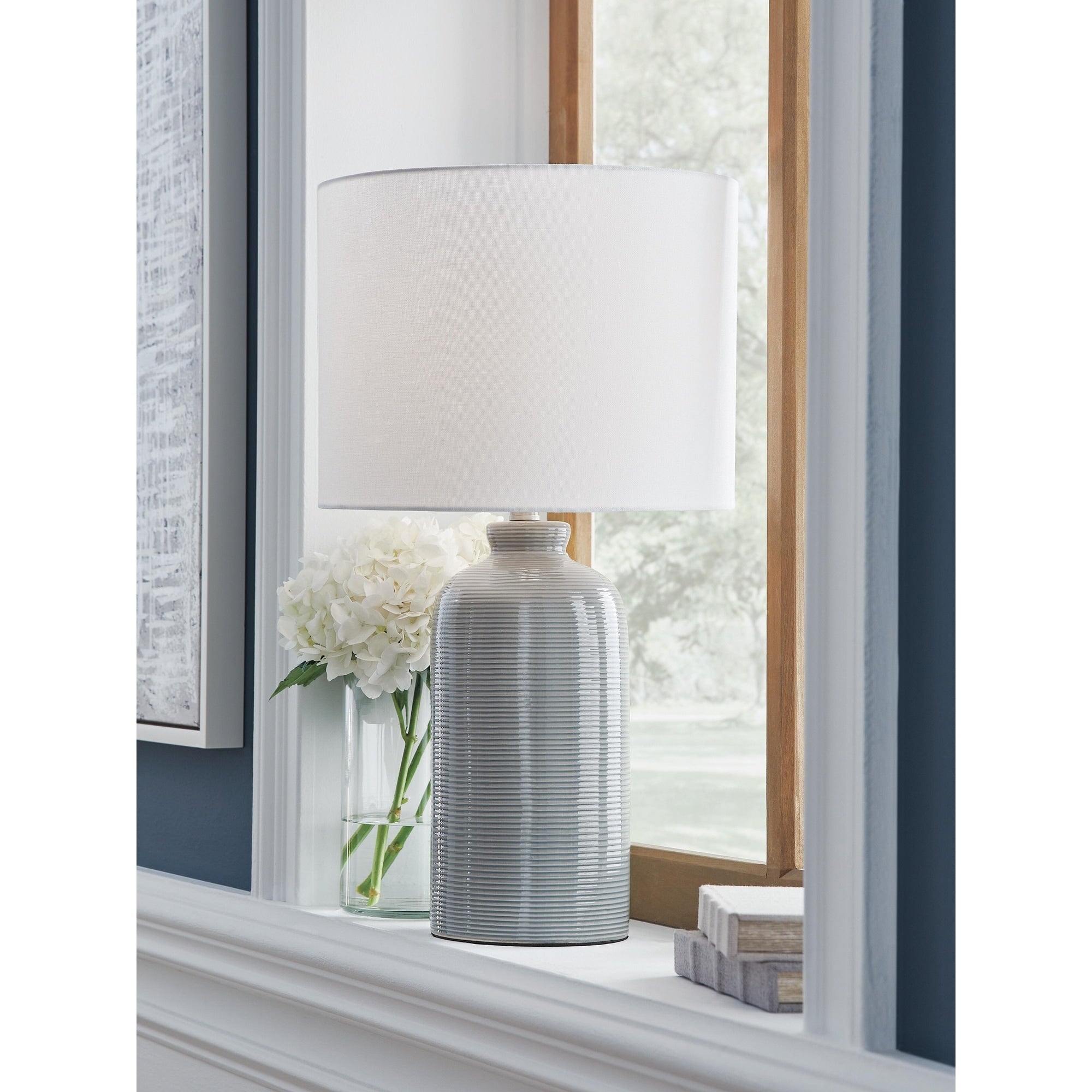 Signature Design By Ashley Wimlow Gray Blue Table Lamp 14 W X 14 D X 26 H