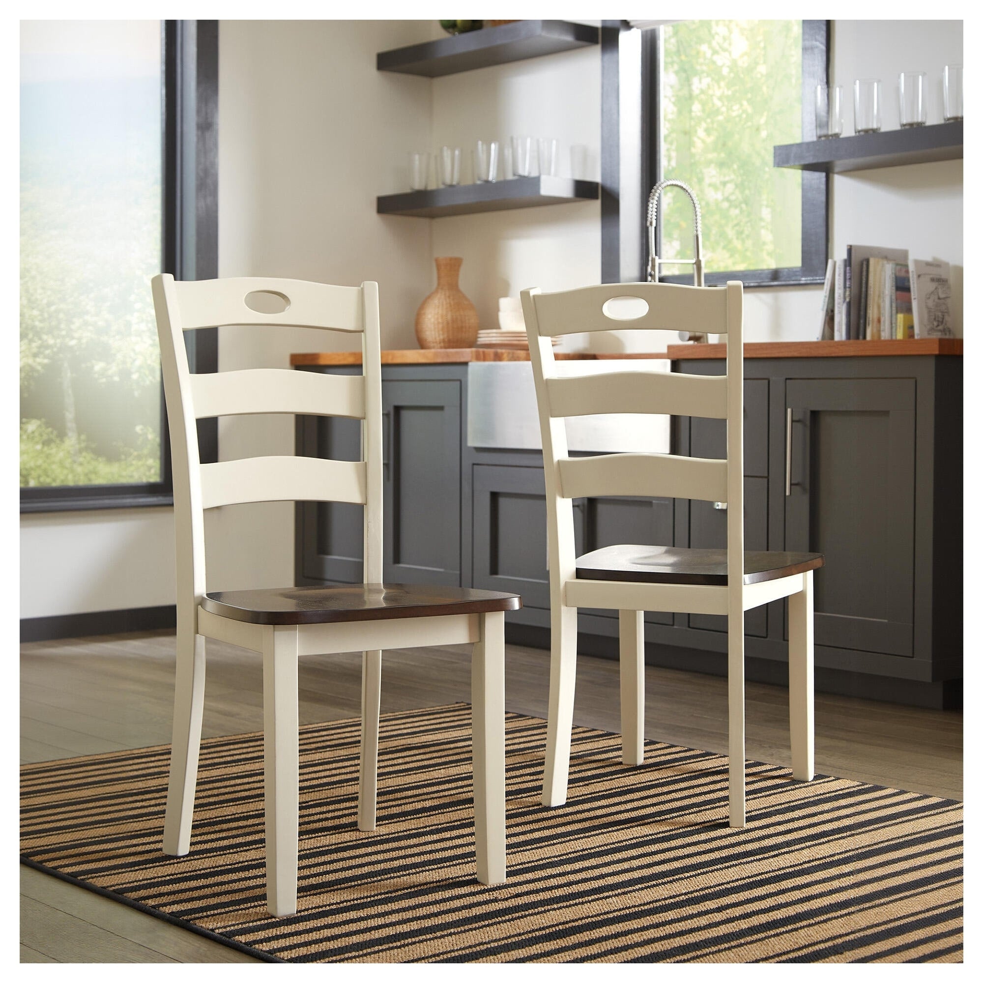 Woodanville Dining Room Chair Set Of 2 Cream Brown