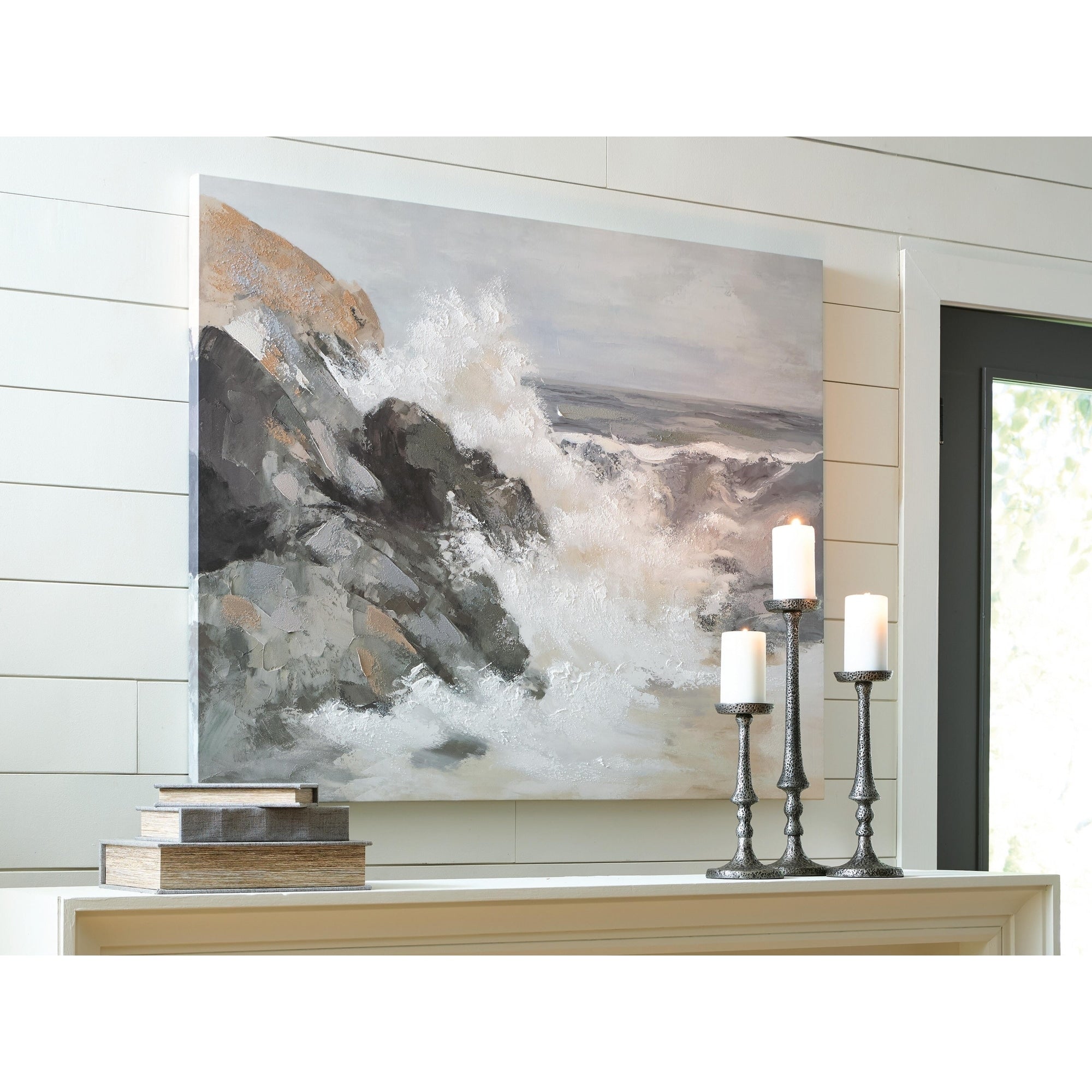 Signature Design By Ashley Worthner Tan Gray White Wall Art