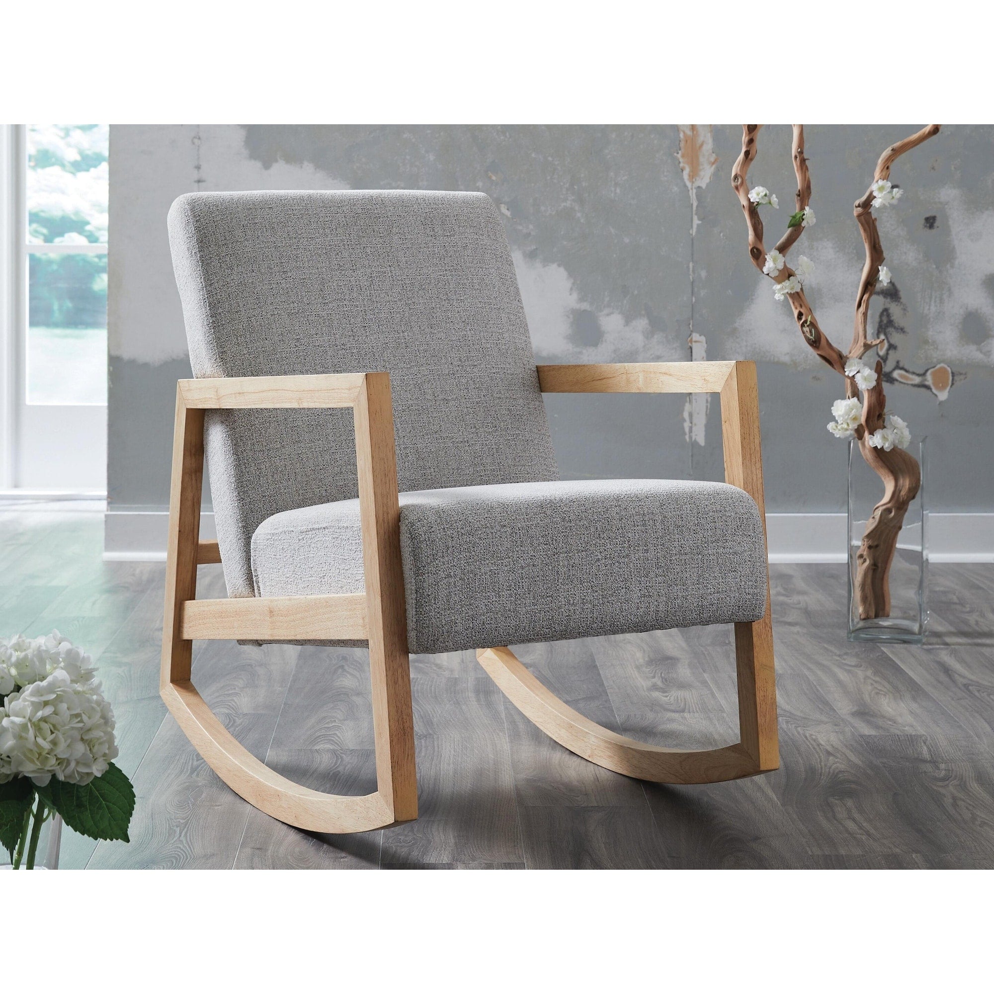 Signature Design By Ashley Wychworth Gray Natural Accent Chair 24 W X 37 D X 34 H