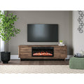 Signature Design By Ashley Zadilyn Brown 72 Tv Stand With Electric Fireplace For Tvs Up To 82 72.01 W X 19.72 D X 22.56 H