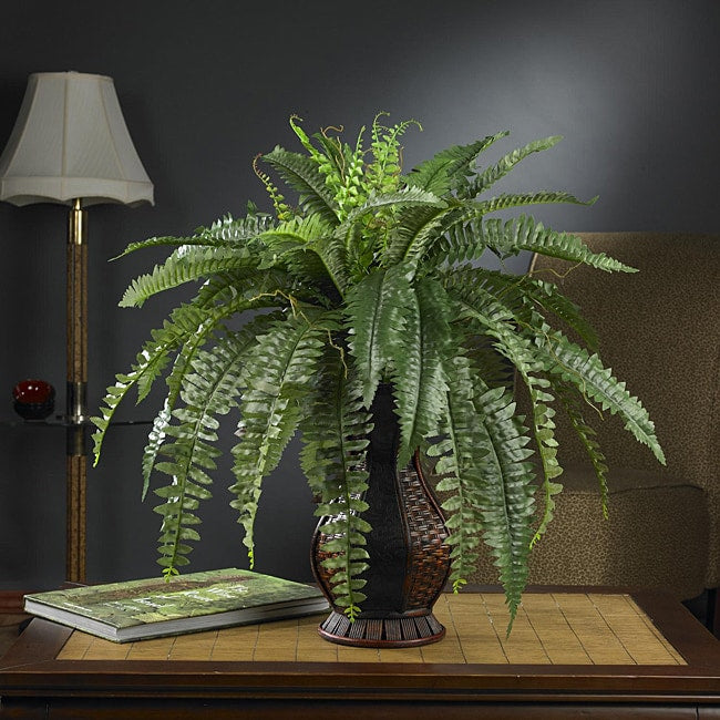 Silk 28 Inch Potted Boston Fern