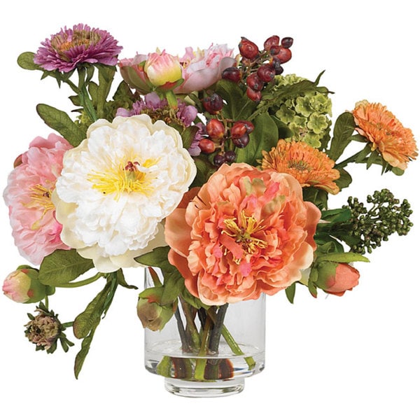 Silk Peony Flower Arrangement