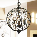 Silmin Oil Rubbed Bronze 3 Light Crystal Globe Chandelier Lighting