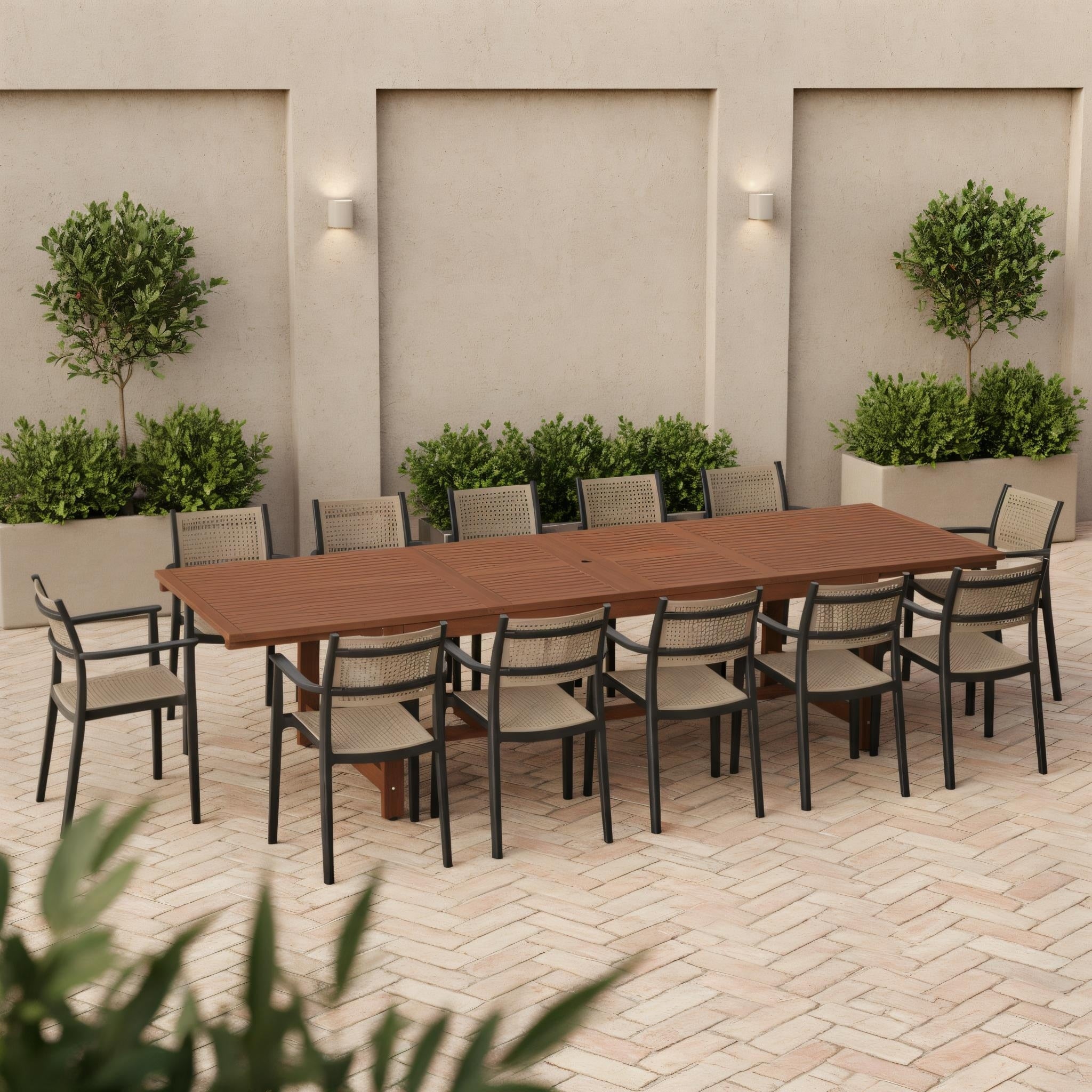 Silo 13 Piece Outdoor Rectangular Extendable Dining Table And Chairs Set