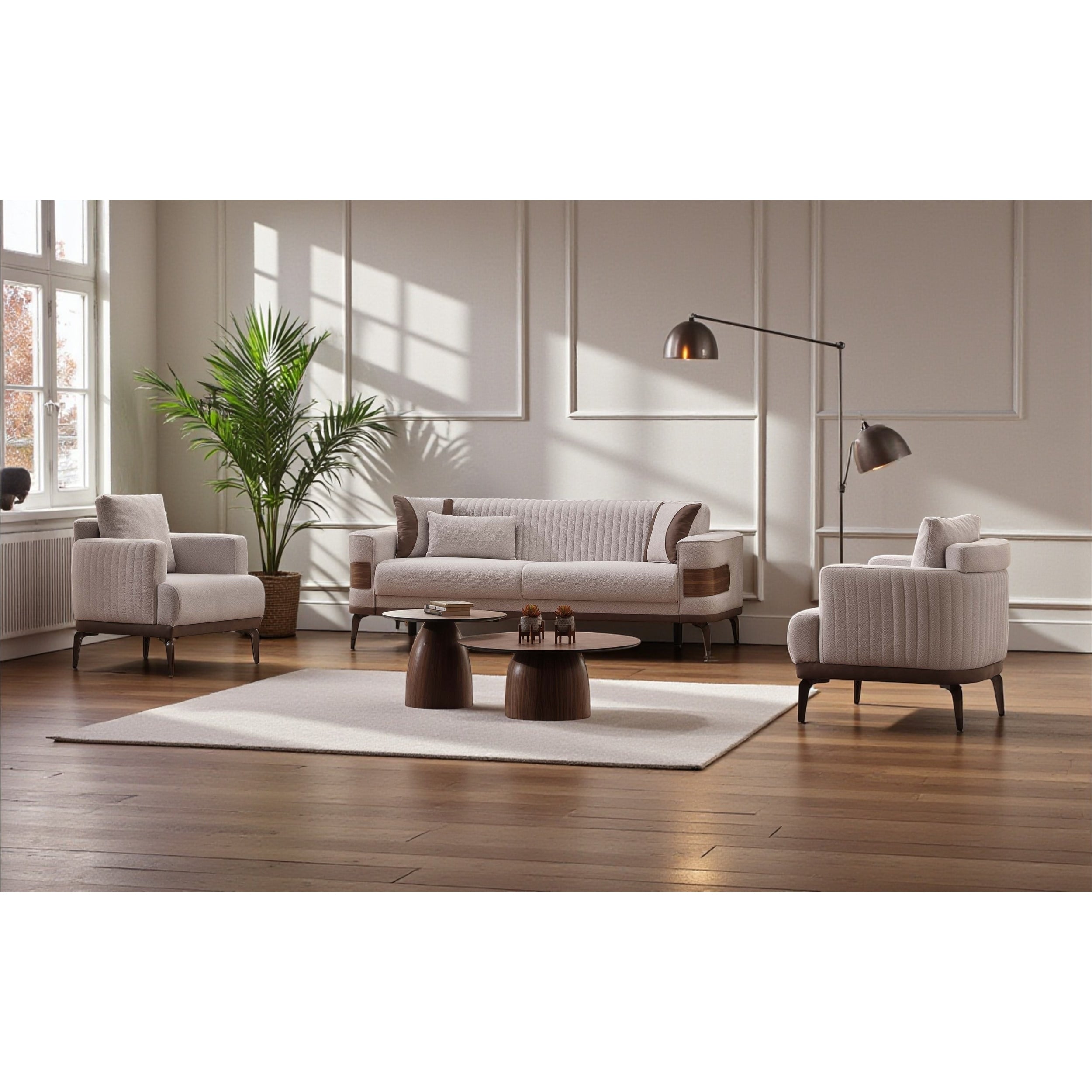 Silvara 3 Pieces Living Room Sets 1 Sofa 2 Chair