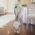 Silver 27 Tall Mirrored Vase Crushed Diamond Floor Vase Pampas Faux Flower Vase Glam Decor