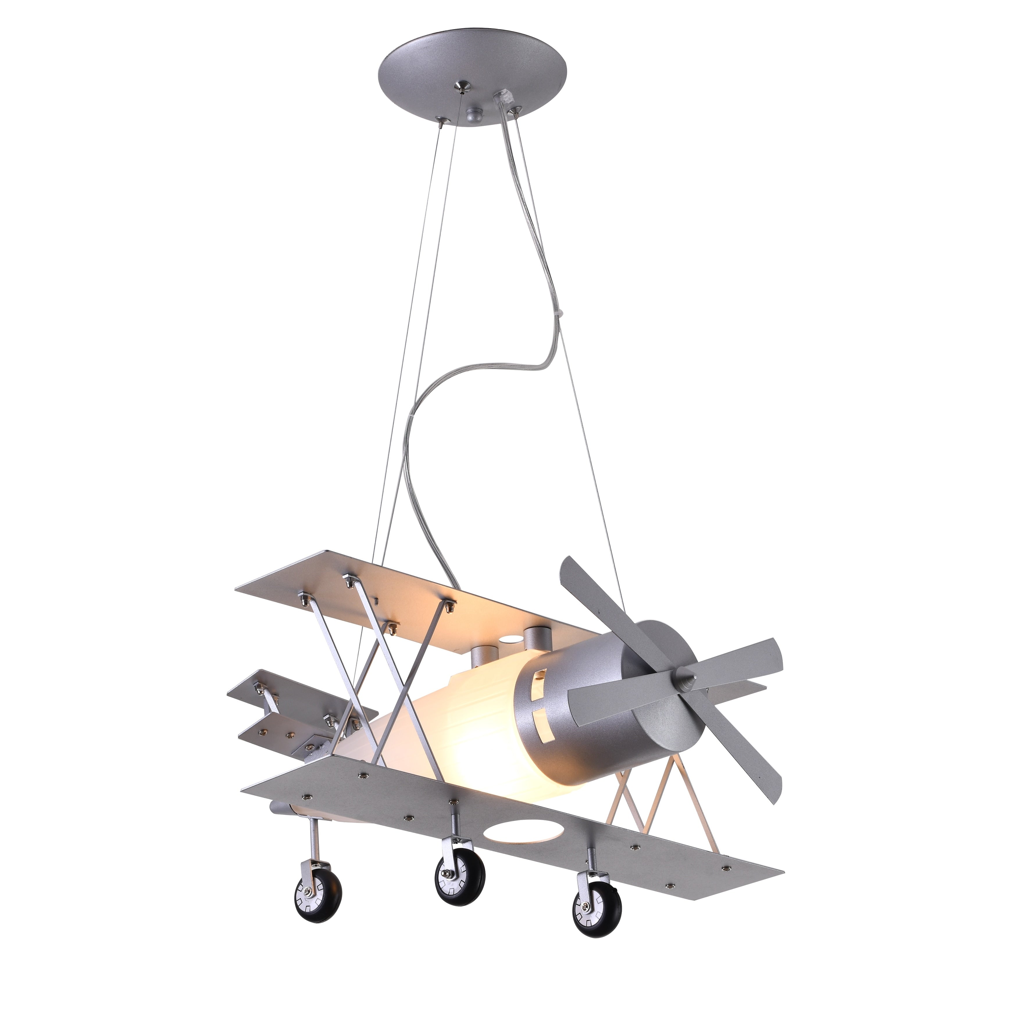 Silver Airplane Kids Lighting