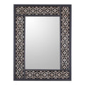 Silver Blossoms Handmade Artisan Designer Reverse Painted Glass Floral Black Hallway Bedroom Bathroo