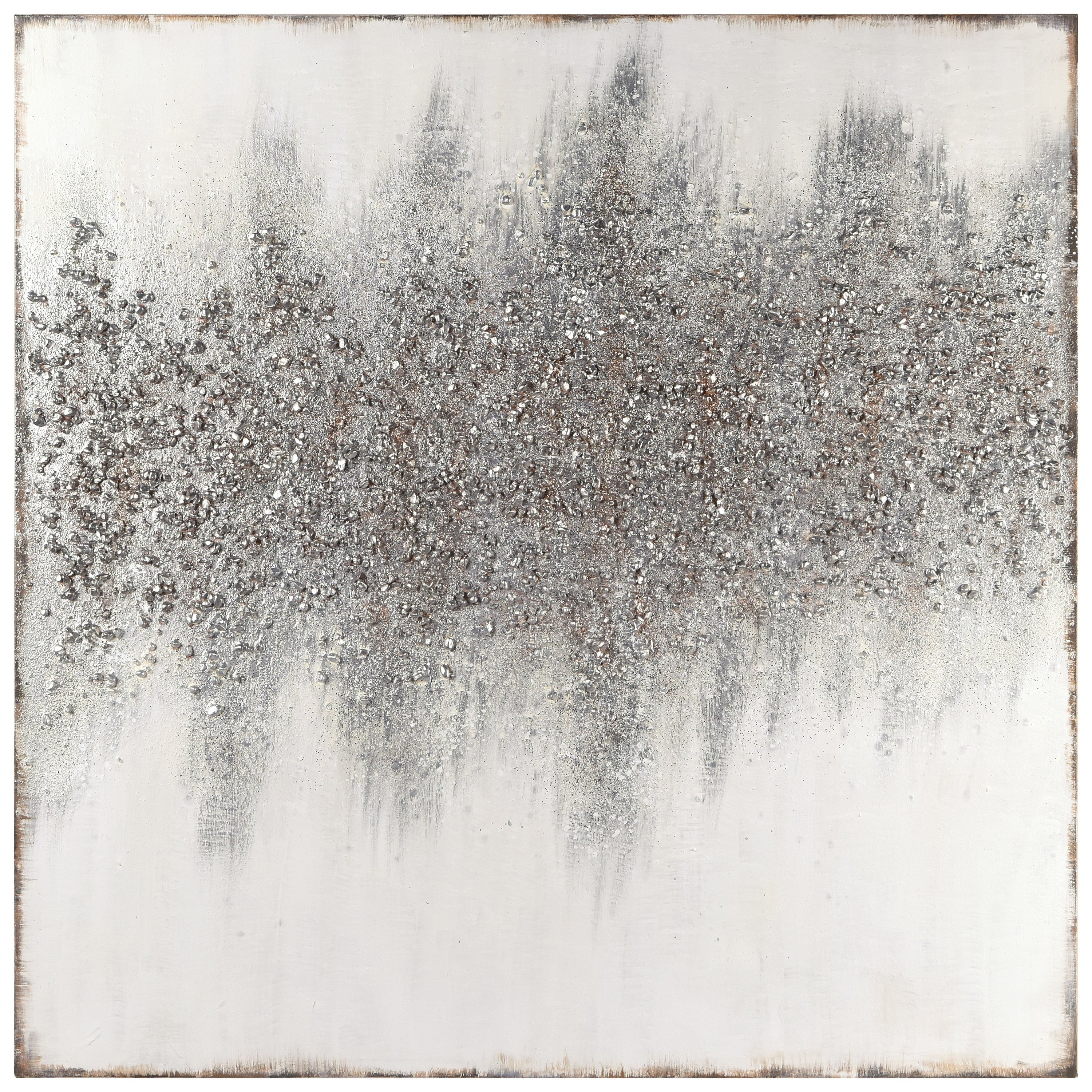 Silver Dust Abstract Textured Metallic Hand Painted Wall Art