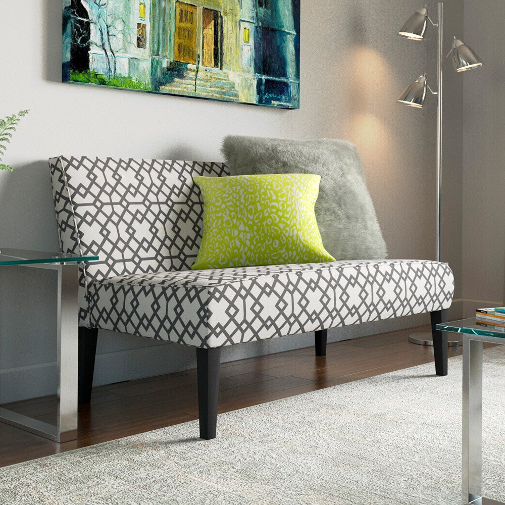 Porch Den Morton Geometric Pattern Fabric Loveseat