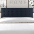 Porch Den Hyperion Navy Blue Tufted Fabric Headboard