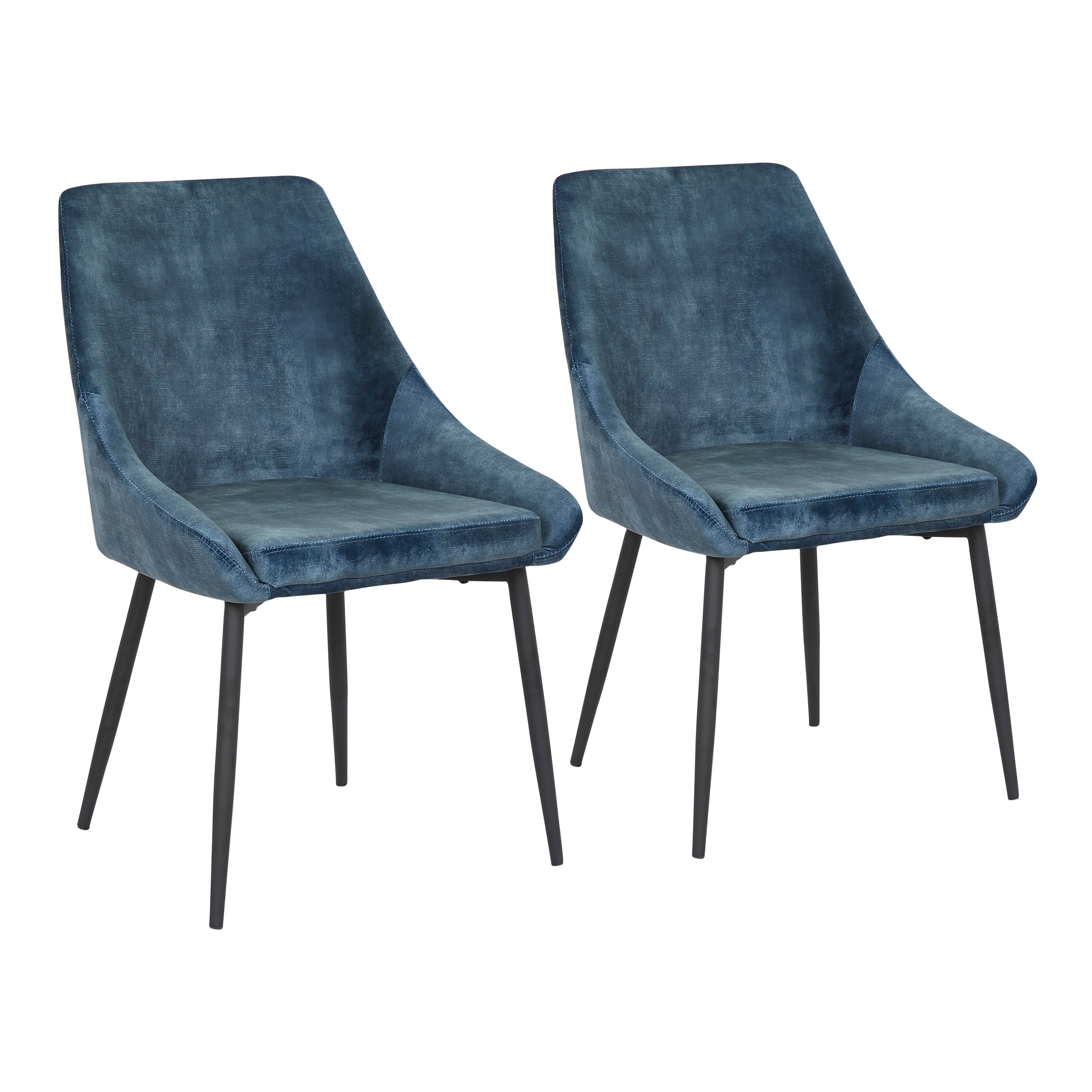 Silver Orchid Alba Upholstered Dining Chair With Black Metal Finish Set Of 2