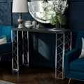 Silver Orchid Allison Modern Geometric Marble Sofa Table