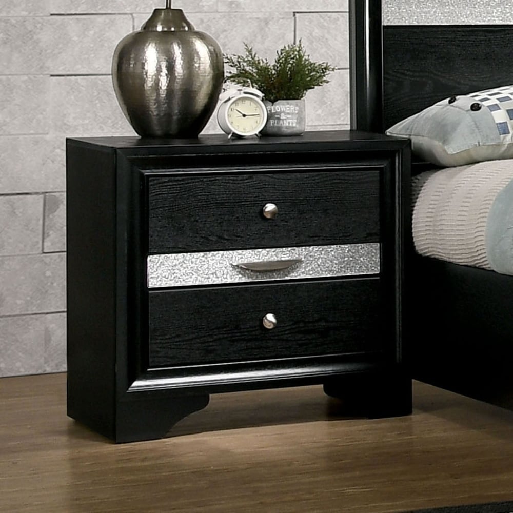 Lewellen Contemporary Black 3 Drawer Nightstand By Foa