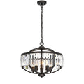 Silver Orchid Basch 5 Light Oil Rubbed Bronze Crystal Glass Hanging Pendant