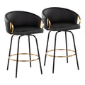 Silver Orchid Battista Contemporary Glam Velvet Counter Stool Set Of 2