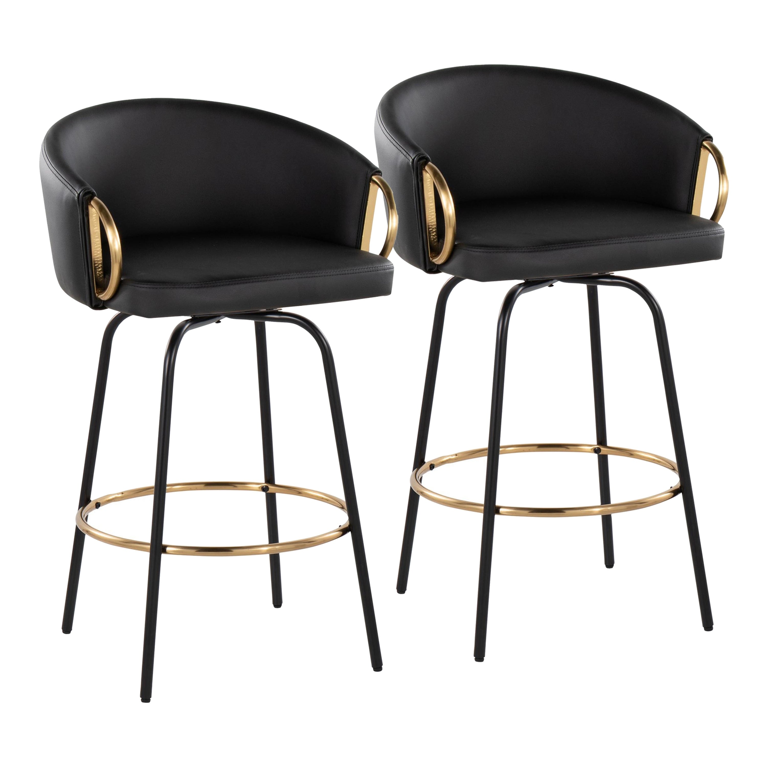 Silver Orchid Battista Contemporary Glam Velvet Counter Stool Set Of 2