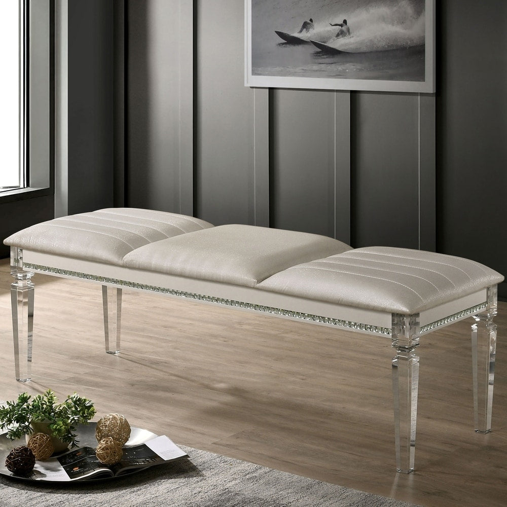 Almeido Transitional Pearl White Bench By Foa