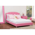 Silver Orchid Bird Pink Leather Contemporary Full Size Bed
