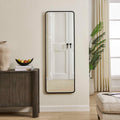 Silver Orchid Black Rounded Edge Full Length Mirror. 21 Inches W X 1.125 Inches D X 59 Inches H
