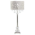 River Of Goods Brielle Polished Nickel Metal And Crystal 28.75 Inch High 1 Light Buffet Table Lamp