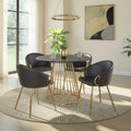 Silver Orchid Canary Battista Gold 5 Piece Dining Set